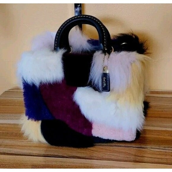 COACH SMALL PATCHWORK SHEARLING ROGUE 20 HANDBAG CLASSY CN592 NWT - Picture 1 of 16